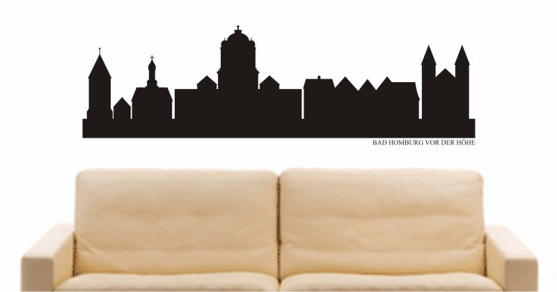 WANDTATTOO e718 Skyline Stadt - Bad Homburg vor der Höhe (Deutschland) Design 1