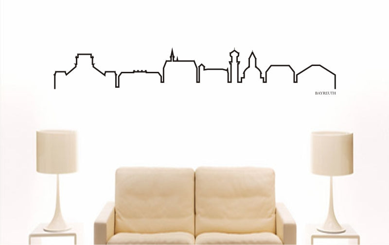 WANDTATTOO e723 Skyline Stadt - Bayreuth (Deutschland) Design 4