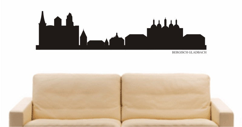 WANDTATTOO e725 Skyline Stadt - Bergisch Gladbach (Deutschland) Design 1