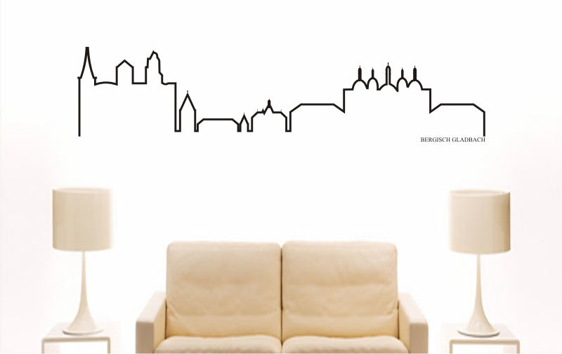 WANDTATTOO e725 Skyline Stadt - Bergisch Gladbach (Deutschland) Design 4