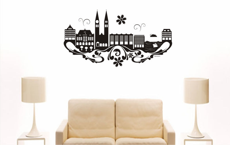 WANDTATTOO e736 Skyline Stadt - Bremen (Deutschland) Design 3