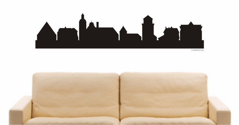 WANDTATTOO e738 Skyline Stadt - Castrop-Rauxel (Deutschland) Design 1
