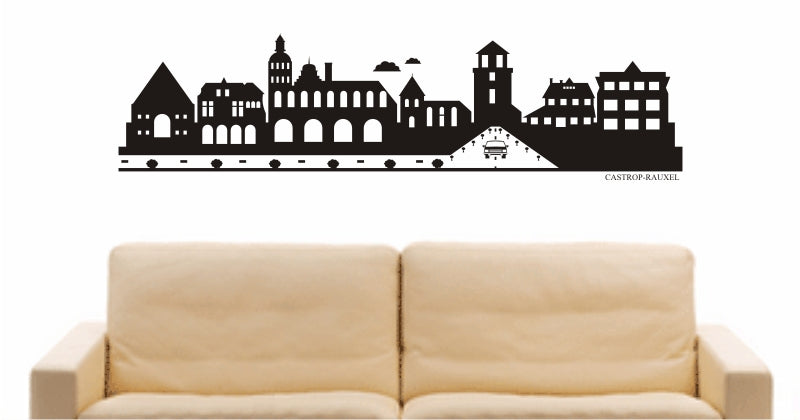 WANDTATTOO e738 Skyline Stadt - Castrop-Rauxel (Deutschland) Design 2