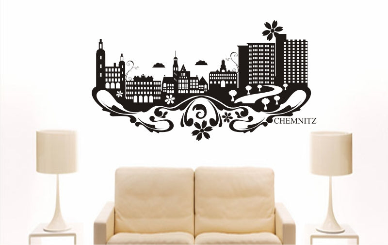 WANDTATTOO e740 Skyline Stadt - chemnitz (Deutschland) Design 3