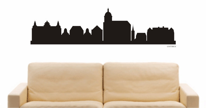 WANDTATTOO e741 Skyline Stadt - Cottbus (Deutschland) Design 1