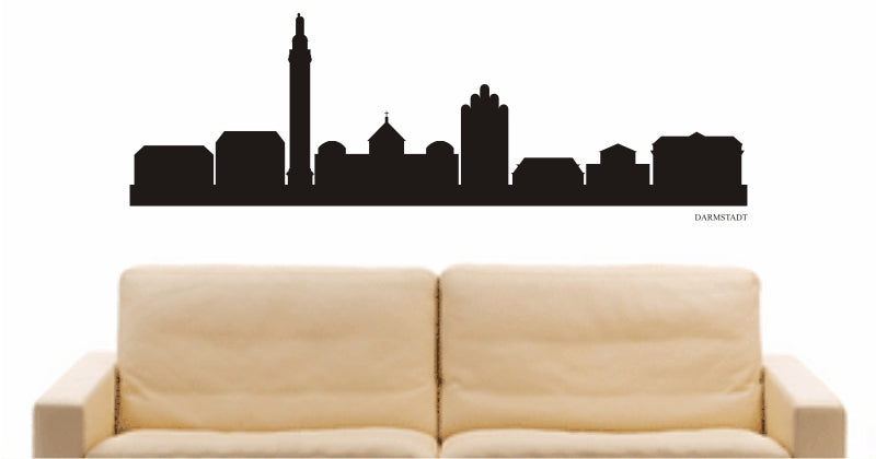 WANDTATTOO e743 Skyline Stadt - Darmstadt (Deutschland) Design 1