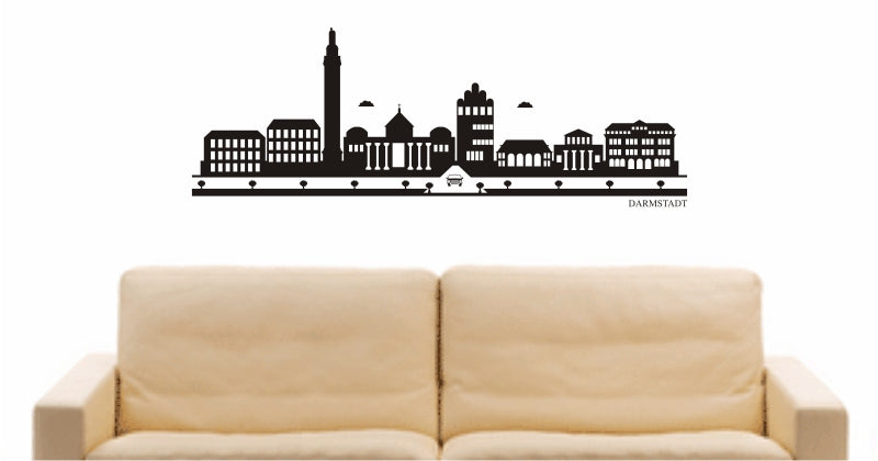 WANDTATTOO e743 Skyline Stadt - Darmstadt (Deutschland) Design 2