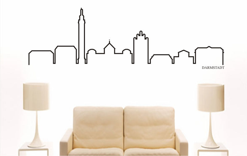 WANDTATTOO e743 Skyline Stadt - Darmstadt (Deutschland) Design 4