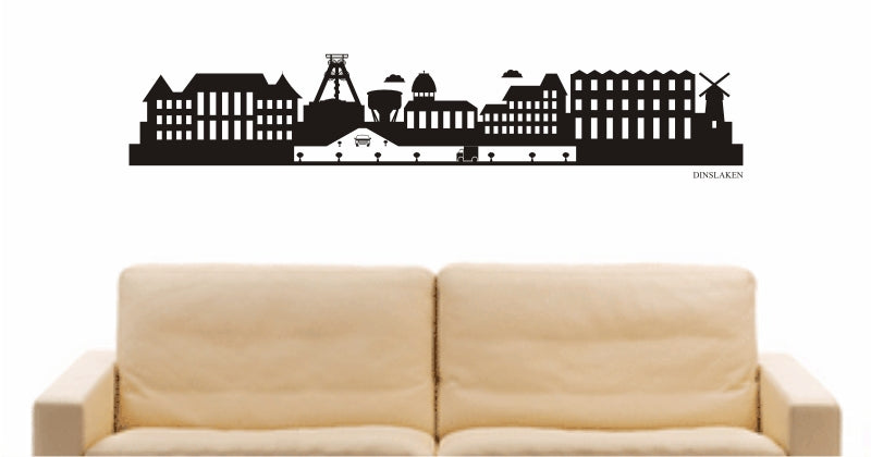 WANDTATTOO e747 Skyline Stadt - Dinslaken (Deutschland) Design 2