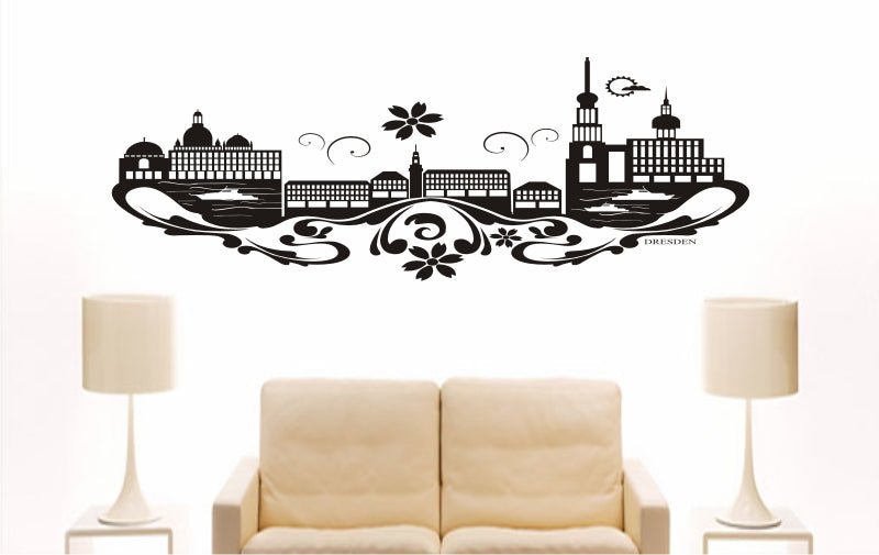 WANDTATTOO e751 Skyline Stadt - Dresden (Deutschland) Design 3