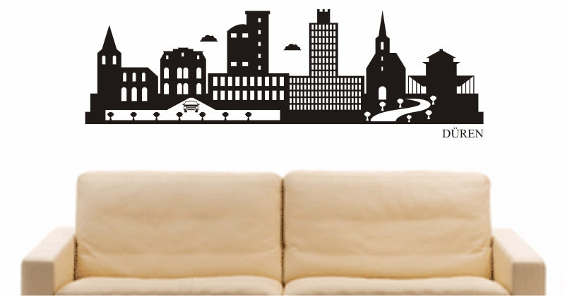 WANDTATTOO e753 Skyline Stadt - Düren (Deutschland) Design 2