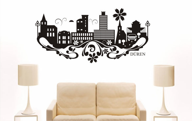 WANDTATTOO e753 Skyline Stadt - Düren (Deutschland) Design 3