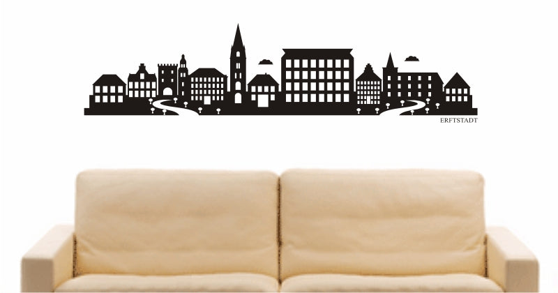 WANDTATTOO e757 Skyline Stadt - Erftstadt (Deutschland) Design 2