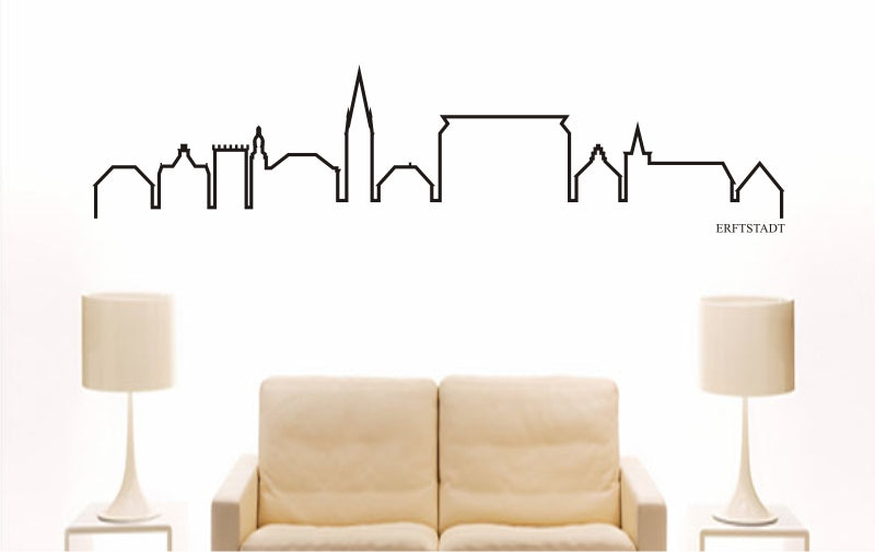 WANDTATTOO e757 Skyline Stadt - Erftstadt (Deutschland) Design 4