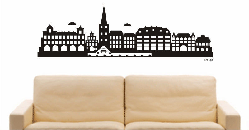 WANDTATTOO e758 Skyline Stadt - Erfurt (Deutschland) Design 2