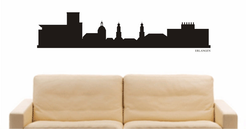 WANDTATTOO e759 Skyline Stadt - Erlangen (Deutschland) Design 1