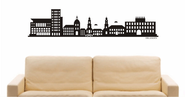 WANDTATTOO e759 Skyline Stadt - Erlangen (Deutschland) Design 2