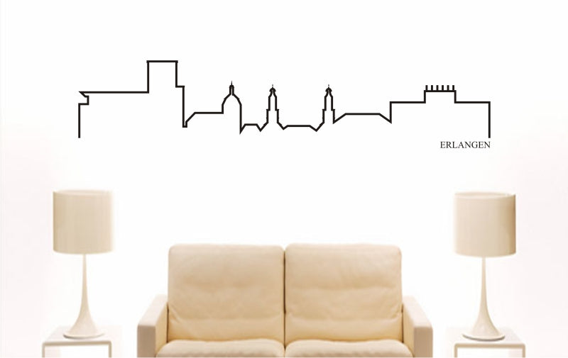 WANDTATTOO e759 Skyline Stadt - Erlangen (Deutschland) Design 4