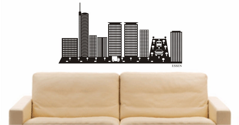 WANDTATTOO e761 Skyline Stadt - Essen (Deutschland) Design 2