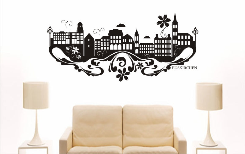 WANDTATTOO e763 Skyline Stadt - Euskirchen (Deutschland) Design 3