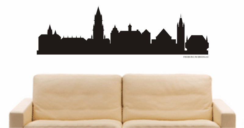 WANDTATTOO e768 Skyline Stadt - Freiburg im Breisgau (Deutschland) Design 1