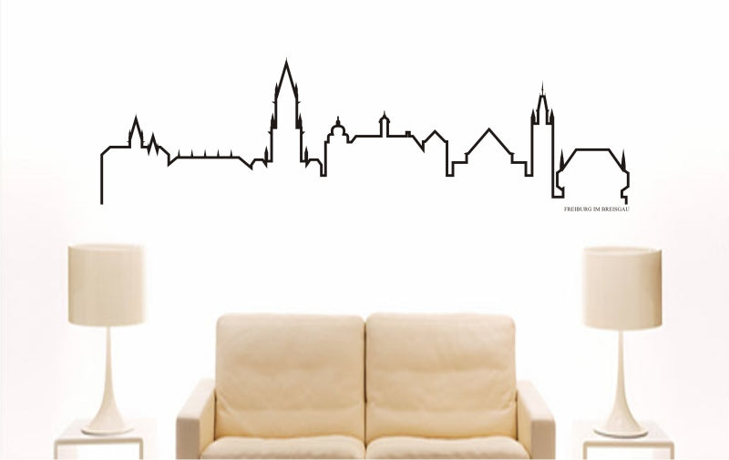 WANDTATTOO e768 Skyline Stadt - Freiburg im Breisgau (Deutschland) Design 4