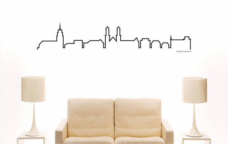WANDTATTOO e769 Skyline Stadt - Friedrichshafen (Deutschland) Design 4