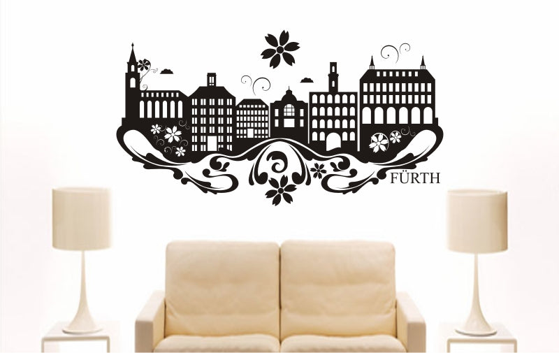 WANDTATTOO e771 Skyline Stadt - Fürth (Deutschland) Design 3