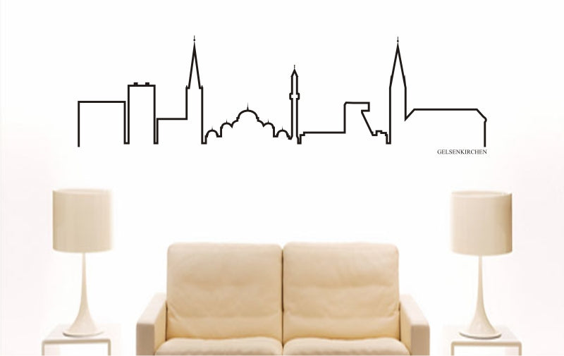 WANDTATTOO e773 Skyline Stadt - Gelsenkirchen (Deutschland) Design 4