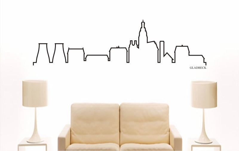 WANDTATTOO e776 Skyline Stadt - Gladbeck (Deutschland) Design 4