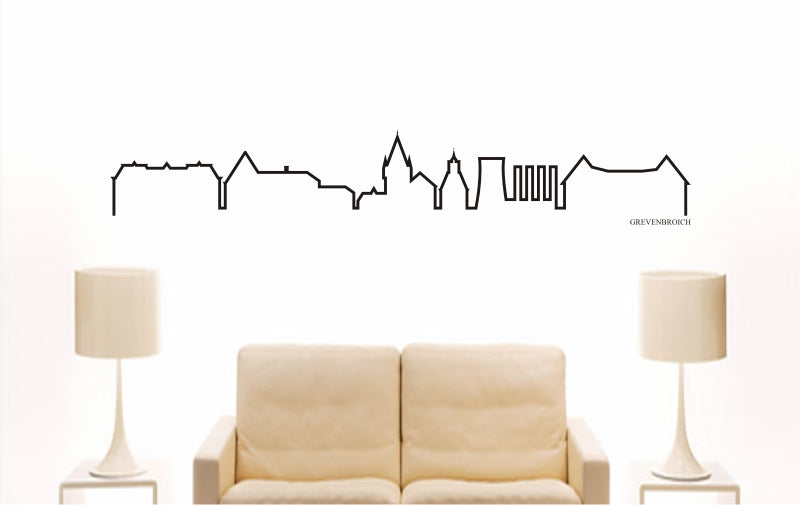WANDTATTOO e781 Skyline Stadt - Grevenbroich (Deutschland) Design 4