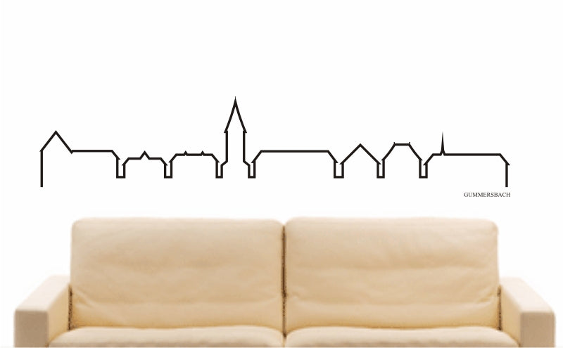 WANDTATTOO e782 Skyline Stadt - Gummersbach (Deutschland) Design 4