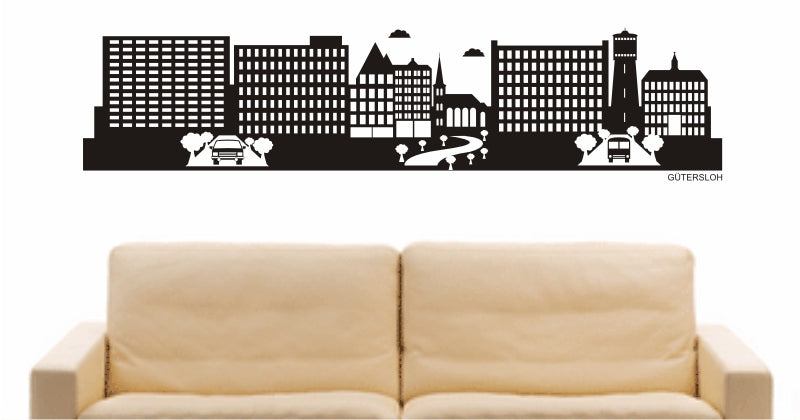 WANDTATTOO e783 Skyline Stadt - Gütersloh (Deutschland) Design 2