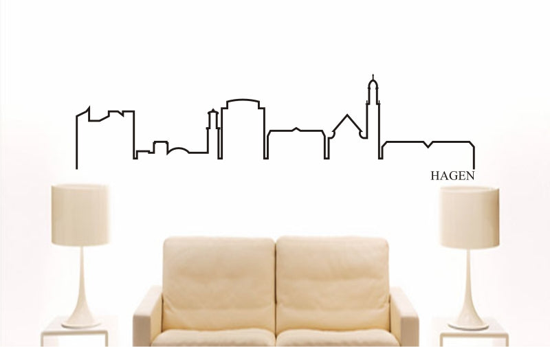 WANDTATTOO e784 Skyline Stadt - Hagen (Deutschland) Design 4