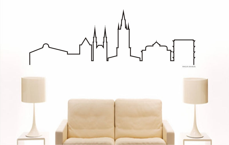 WANDTATTOO e785 Skyline Stadt - Halle (Deutschland) Design 4