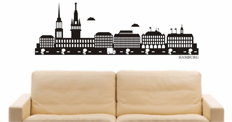 WANDTATTOO e786 Skyline Stadt - Hamburg (Deutschland) Design 2