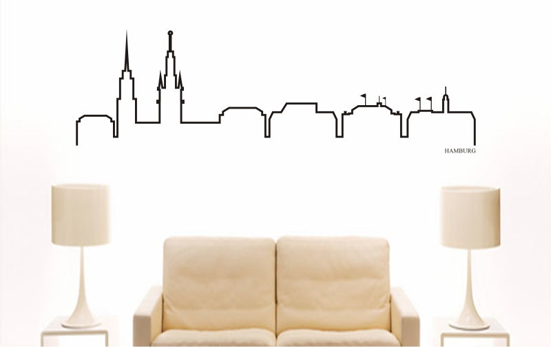 WANDTATTOO e786 Skyline Stadt - Hamburg (Deutschland) Design 4
