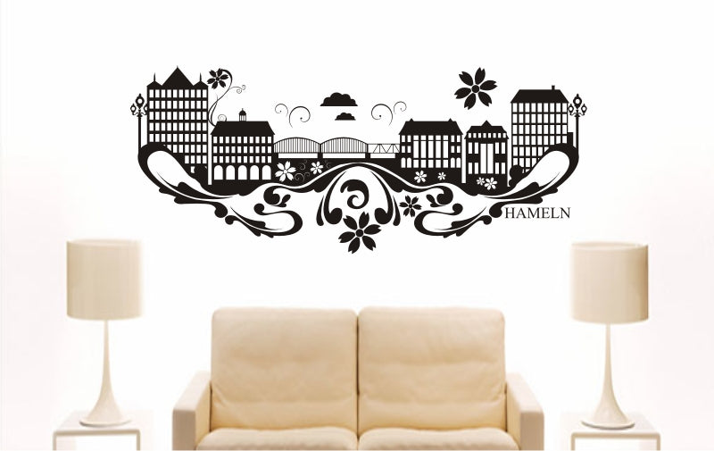 WANDTATTOO e787 Skyline Stadt - Hameln (Deutschland) Design 3