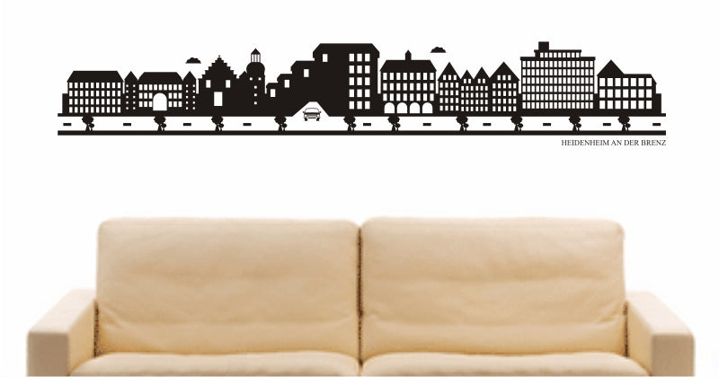 WANDTATTOO e793 Skyline Stadt - Heidenheim an der Brenz (Deutschland) Design 2