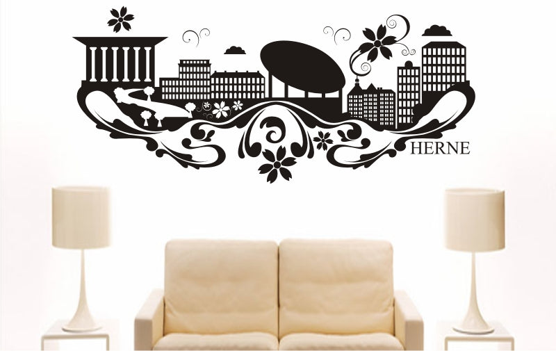 WANDTATTOO e797 Skyline Stadt - Herne (Deutschland) Design 3