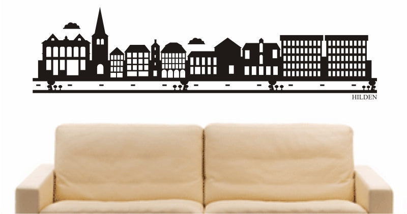 WANDTATTOO e799 Skyline Stadt - Hilden (Deutschland) Design 2