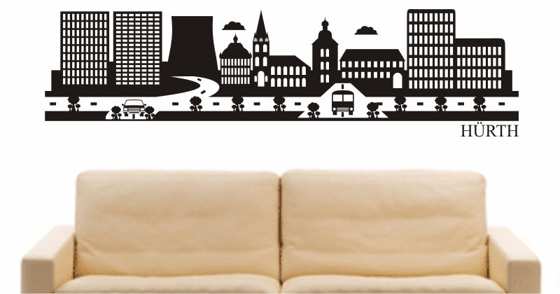 WANDTATTOO e801 Skyline Stadt - Hürth (Deutschland) Design 2