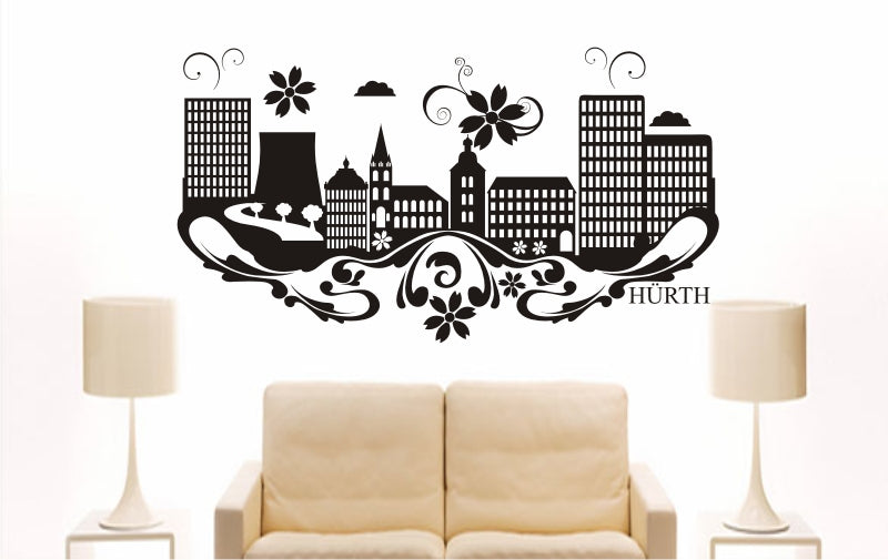 WANDTATTOO e801 Skyline Stadt - Hürth (Deutschland) Design 3