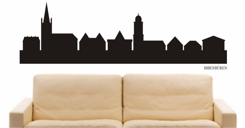 WANDTATTOO e802 Skyline Stadt - Ibbenbüren (Deutschland) Design 1