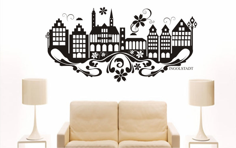 WANDTATTOO e803 Skyline Stadt - Ingolstadt (Deutschland) Design 3