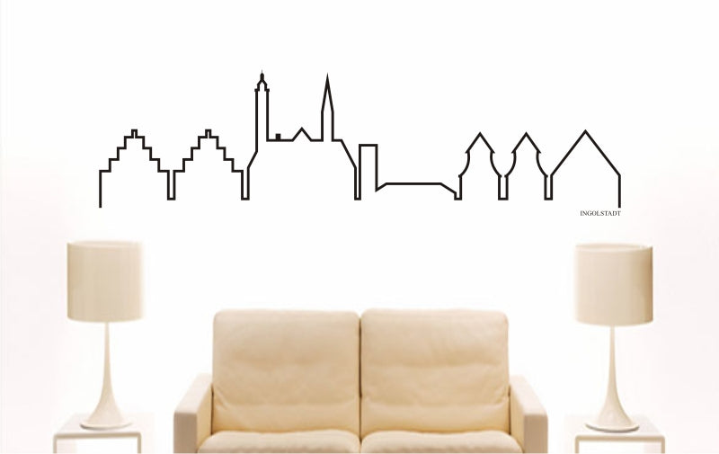 WANDTATTOO e803 Skyline Stadt - Ingolstadt (Deutschland) Design 4