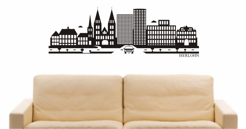 WANDTATTOO e804 Skyline Stadt - Iserlohn (Deutschland) Design 2