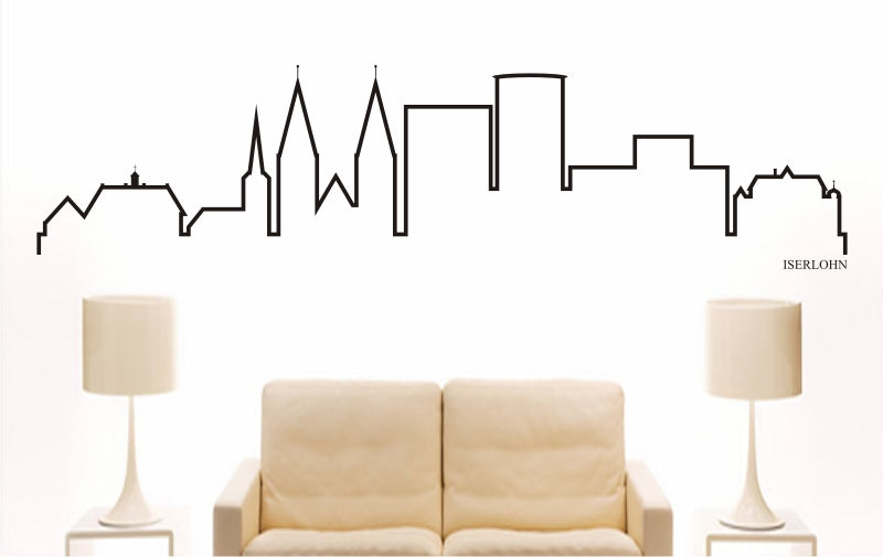 WANDTATTOO e804 Skyline Stadt - Iserlohn (Deutschland) Design 4
