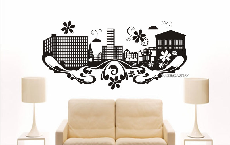 WANDTATTOO e806 Skyline Stadt - Kaiserslautern (Deutschland) Design 3