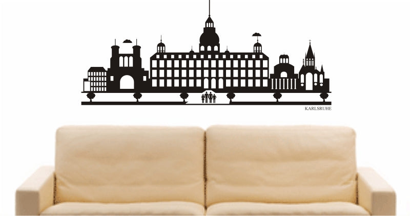 WANDTATTOO e807 Skyline Stadt - Karlsruhe (Deutschland) Design 2